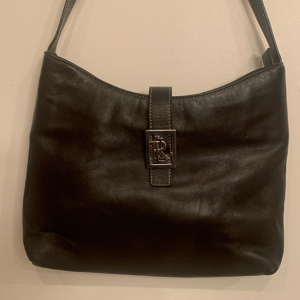 Lauren Ralph Lauren brown smooth, soft genuine leather shoulder bag
